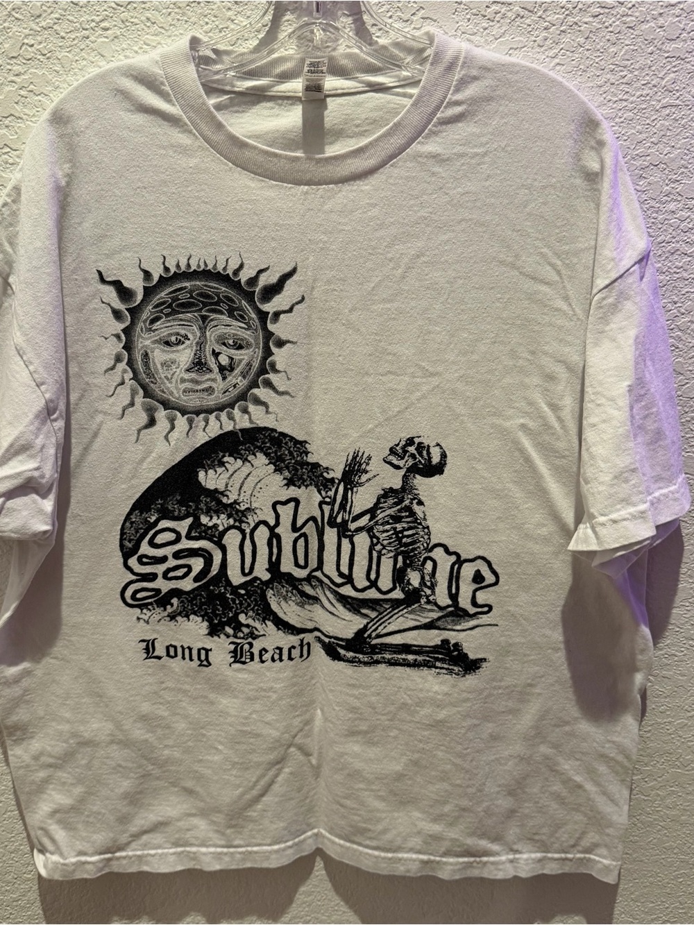 Gildan White Sublime Long Beach Graphic Tee
